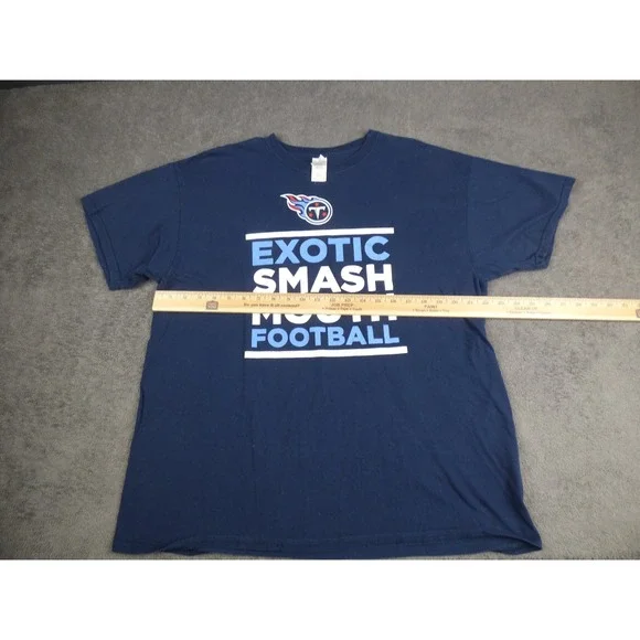 Tennessee Titans Exotic Smashmouth Football Shirt Mens XL Navy Blue NFL - Picture 6 of 9